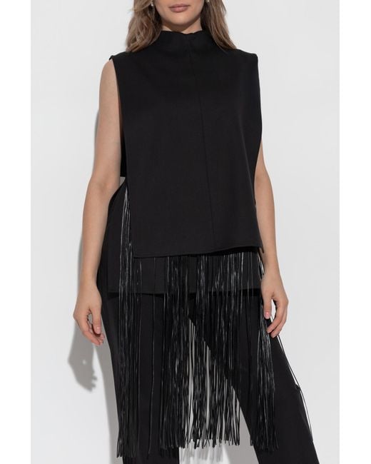 Sportmax Black "Soraia" Top With Fringes