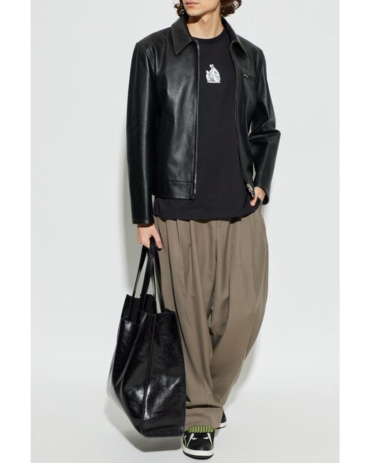 Lanvin Black T-Shirt With Print for men