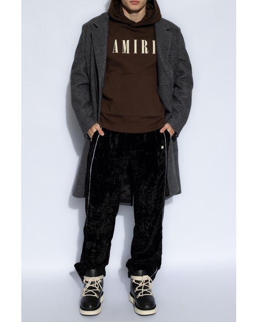Amiri Brown Hoodie With Logo, for men