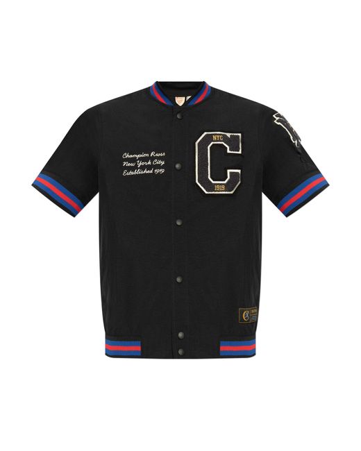 Champion Black Shirt With Patches for men