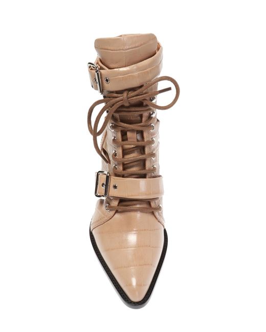 cut out boots beige