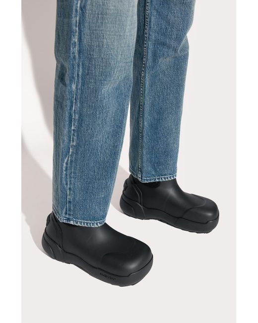black rain boots ankle