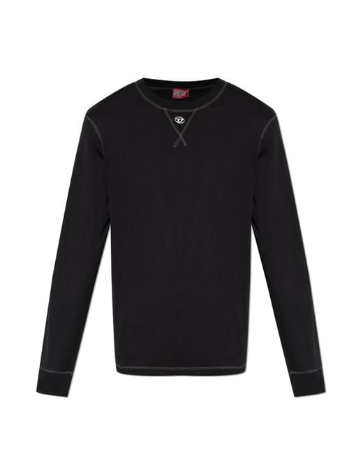 DIESEL Black T-Shirt 'T-Madjust-Ls-Tr' for men