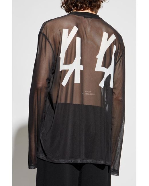 44 Label Group Black T-shirt With Logo, for men