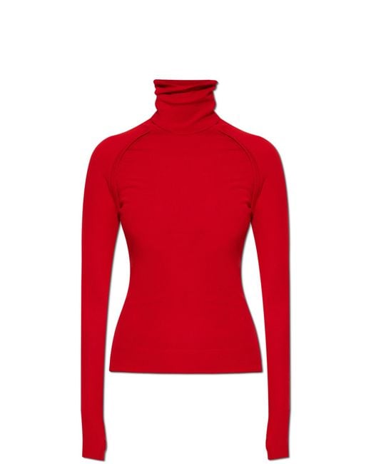 Victoria Beckham Red Wool Turtleneck