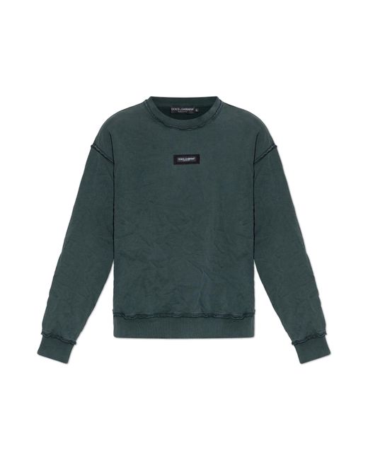 Dolce & Gabbana Green Sweatshirt With Logo for men