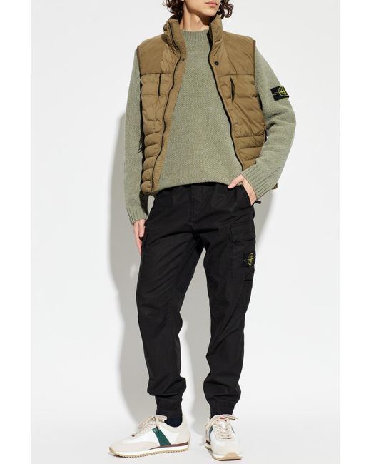 Stone Island Green Crew Neck Sweater for men