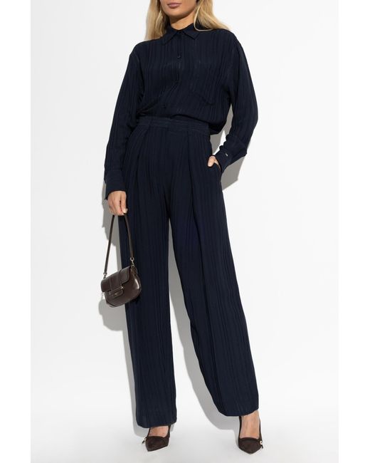 Victoria Beckham Blue Shirt With A Striped Pattern