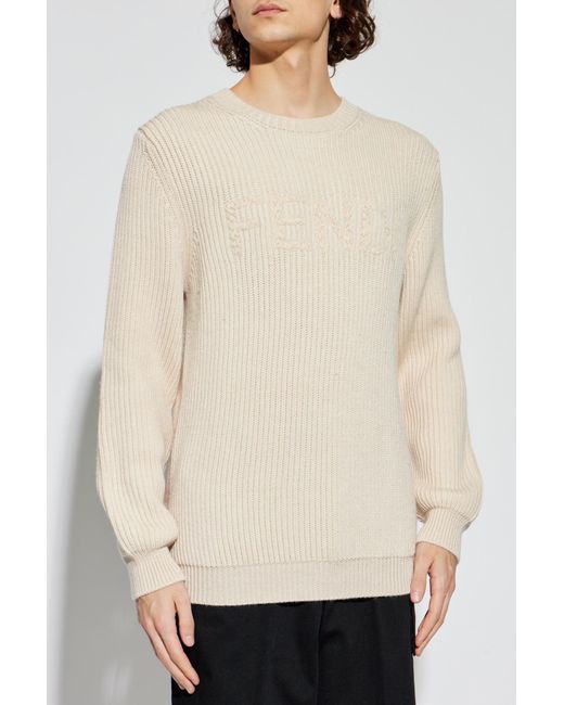 Fendi Black Wool Sweater With Logo for men