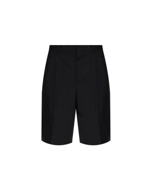 AMI Black Wool Shorts for men
