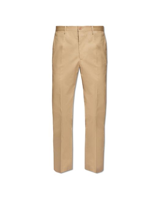 Etro Natural Cotton Pleat-Front Trousers for men