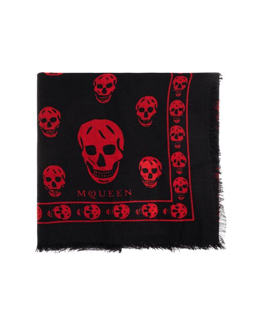 McQueen Red Wool Scarf
