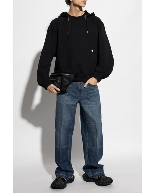 Helmut Lang Blue Sweatshirt With Detachable Hood for men
