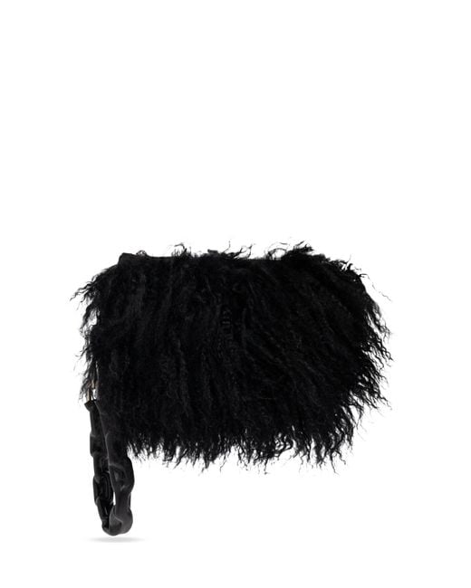 Dolce & Gabbana Black Furry Clutch