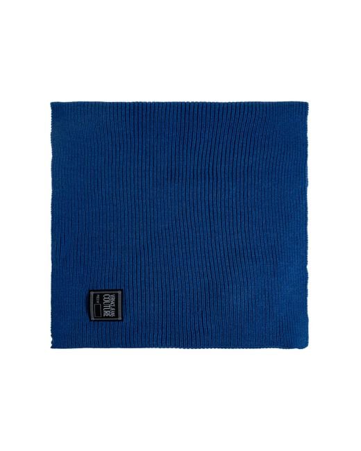 Versace Jeans Couture Blue Scarf With Logo Patch for men