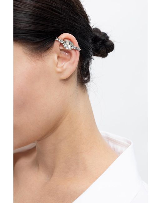 Alexander McQueen Embellished Ear Cuff in Silver (Metallic) Lyst