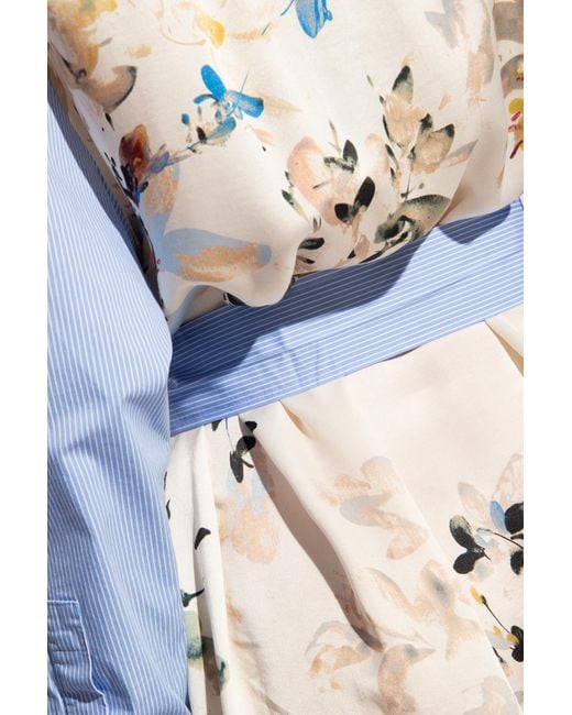 Munthe Blue 'masseila' Panelled Shirt Dress,
