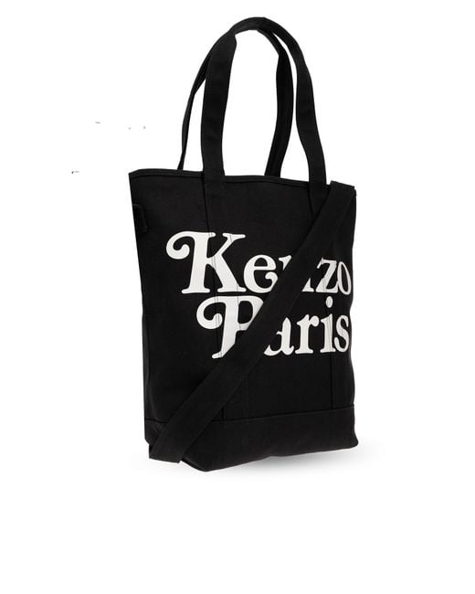 KENZO Black Shopper Bag With Logo,
