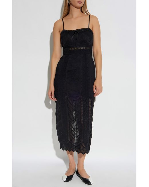 LoveShackFancy Black Dress "Celadine"
