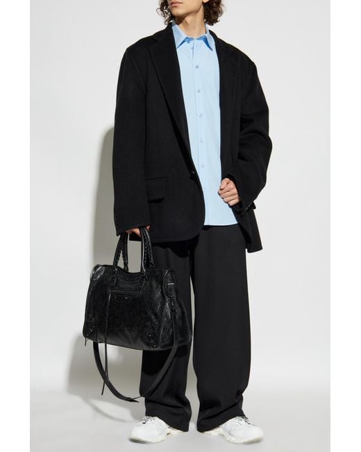Balenciaga Black Wool Coat for men