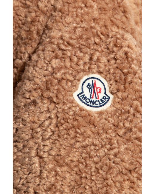 Moncler Bernache Teddy-Fleece Coat - Brown