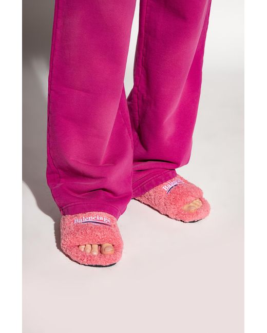 pink balenciaga slides