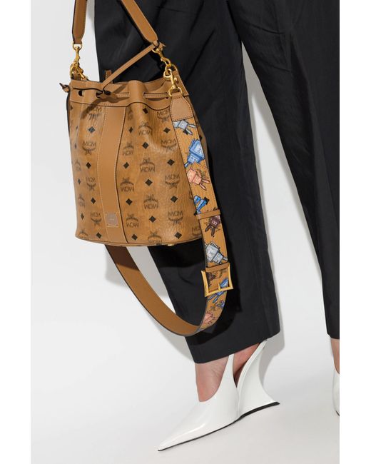 MCM Brown Bag Strap With Monogram