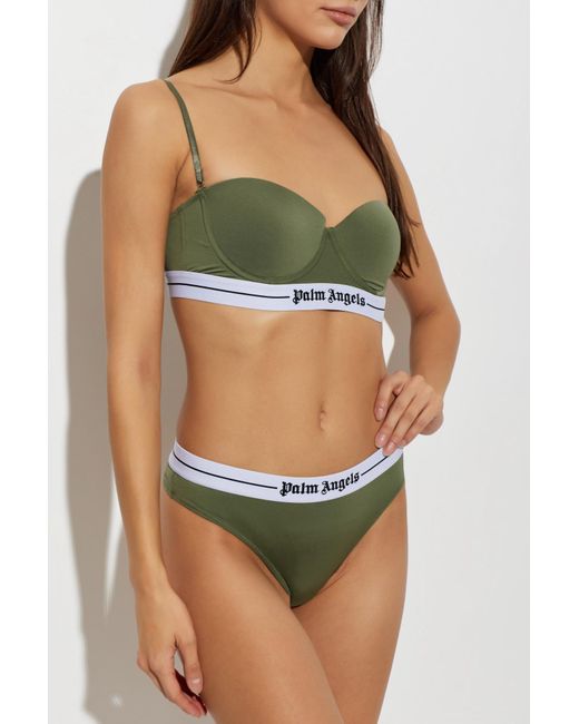 Palm Angels Green Bra With Detachable Straps