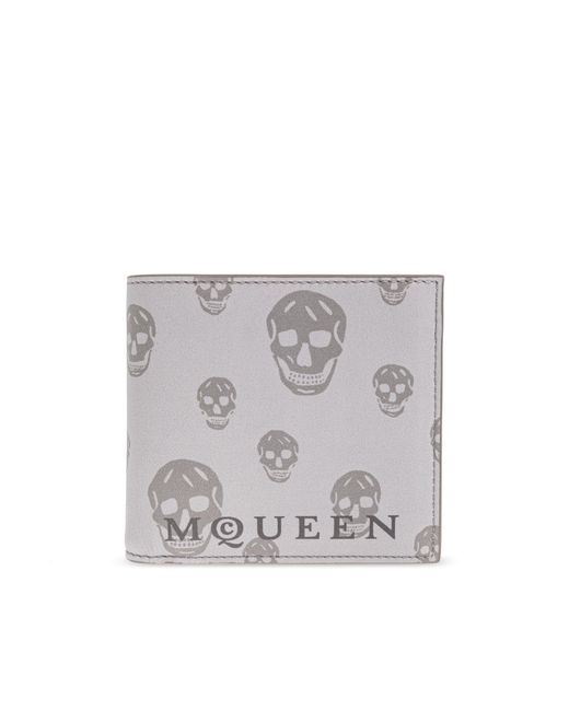 McQueen White Foldable Wallet With Logo for men