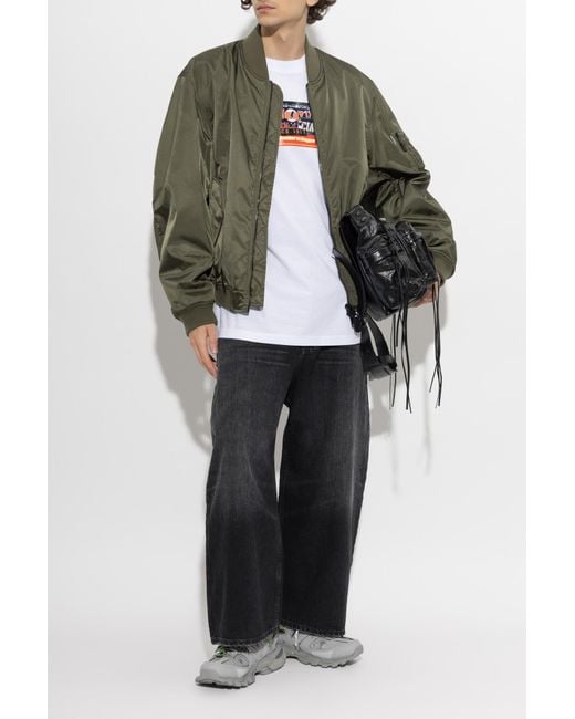 Balenciaga Green Insulated Jacket With Logo for men