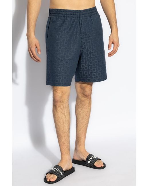 Givenchy Blue Logo Pattern Shorts for men