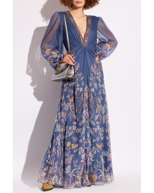 Etro Blue Floral Pattern Dress,