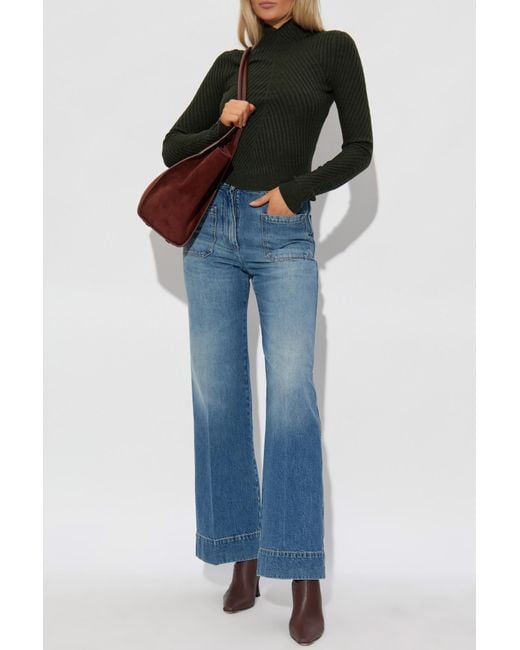 Victoria Beckham Blue Jeans With Logo