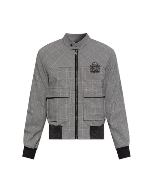 Dolce & Gabbana Gray Plaid Patterned Jacket for men