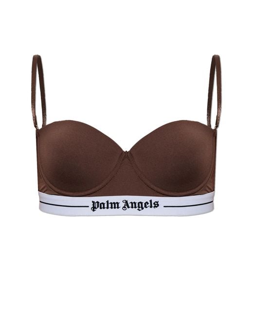 Palm Angels Brown Bra With Detachable Straps