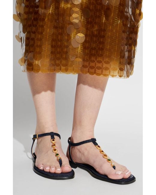 NODALETO Brown Denim Sandals