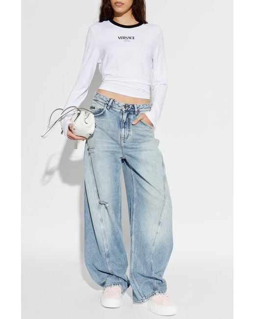 Versace White T-Shirt With Logo