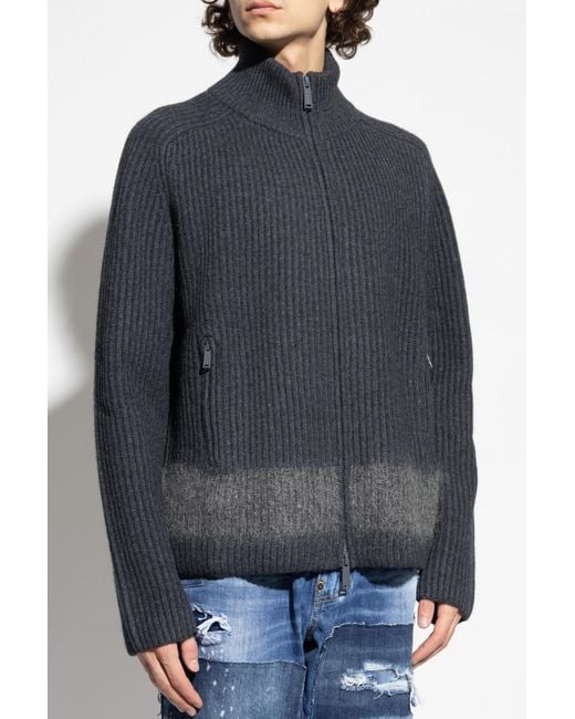 DSquared² Blue Wool Cardigan for men