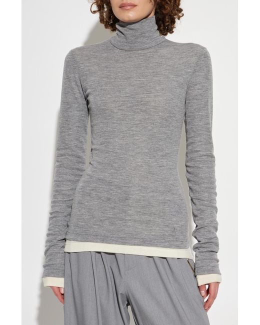 Jil Sander Gray Set; Turtleneck And Top