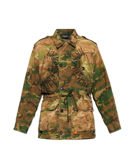 DSquared² Green Jacket With Shiny Sequins for men