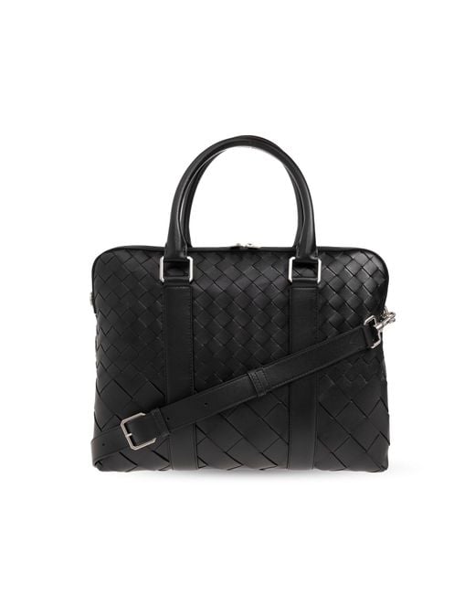 Bottega Veneta Black Briefcase With Intrecciato Weave for men