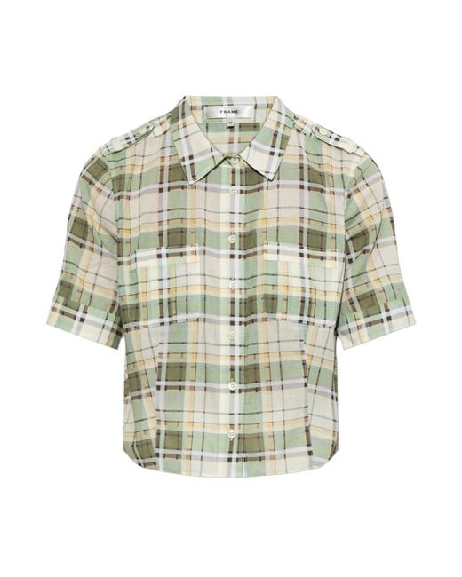 FRAME Green Checked Pattern Shirt