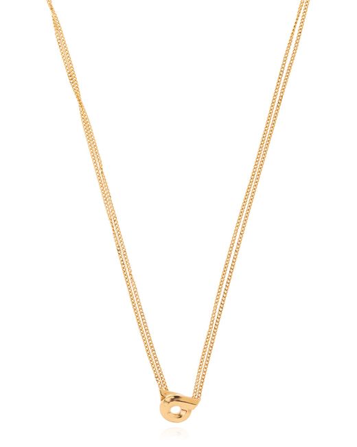 Ferragamo Metallic ‘Newgan’ Necklace With Pendant