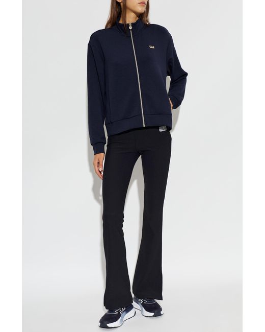 EA7 Blue Sweatshirt With Stand-Up Collar