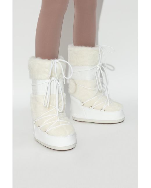Moon Boot White Snow Boots Icon Faux Fur