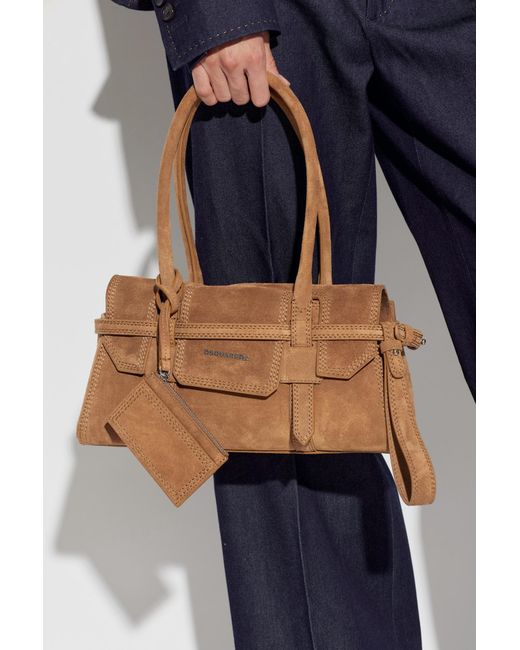 DSquared² Brown Suede Handbag