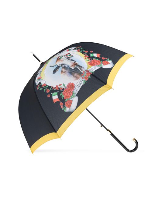 Moschino Blue Parasol With A Pattern