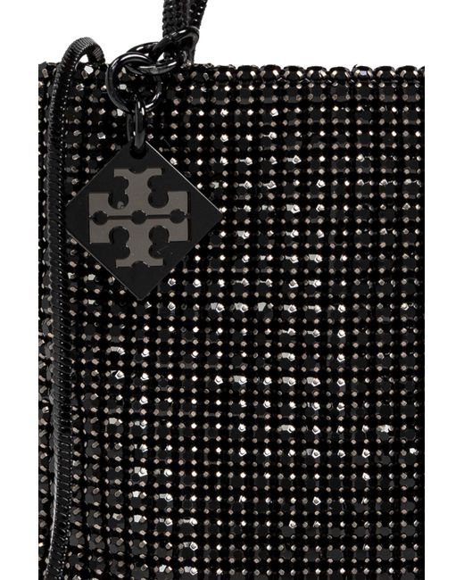 Tory Burch Black Shoulder Bag Night Ow Mini With Shimmering Crystals