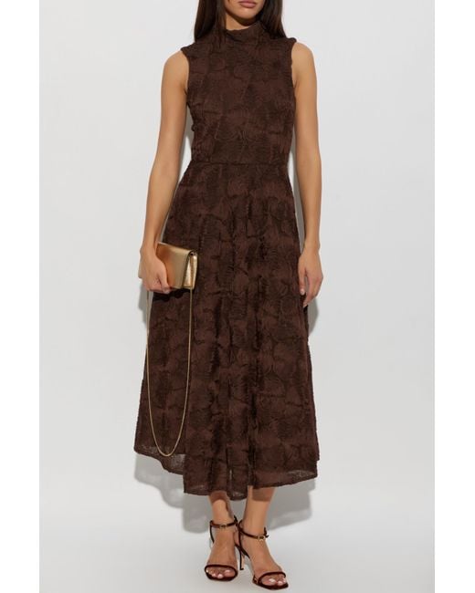 ROTATE BIRGER CHRISTENSEN Brown Floral Print Dress