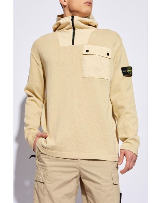 Stone Island Natural Hoodie for men